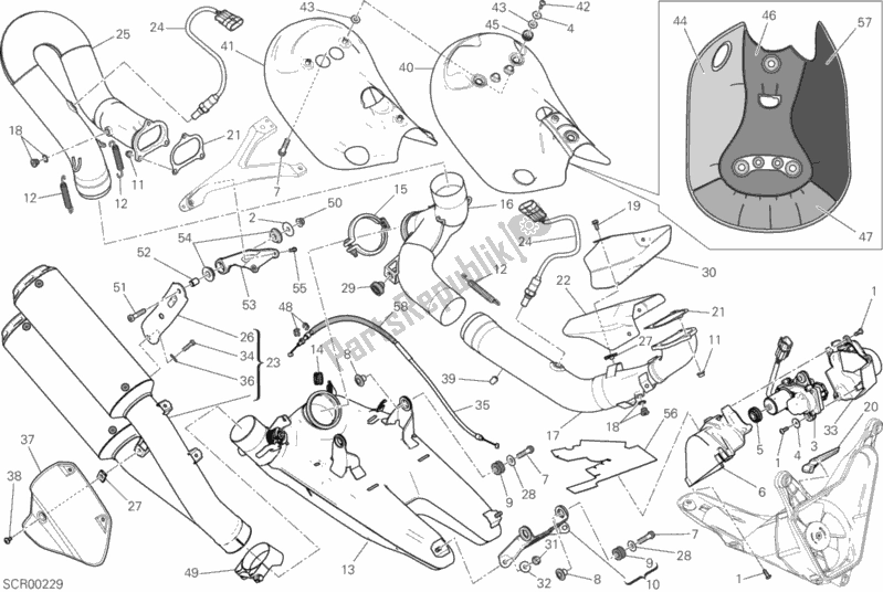 Todas las partes para Sistema De Escape de Ducati Superbike 959 Panigale ABS Thailand 2018